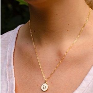 White Gold D Initial Necklace